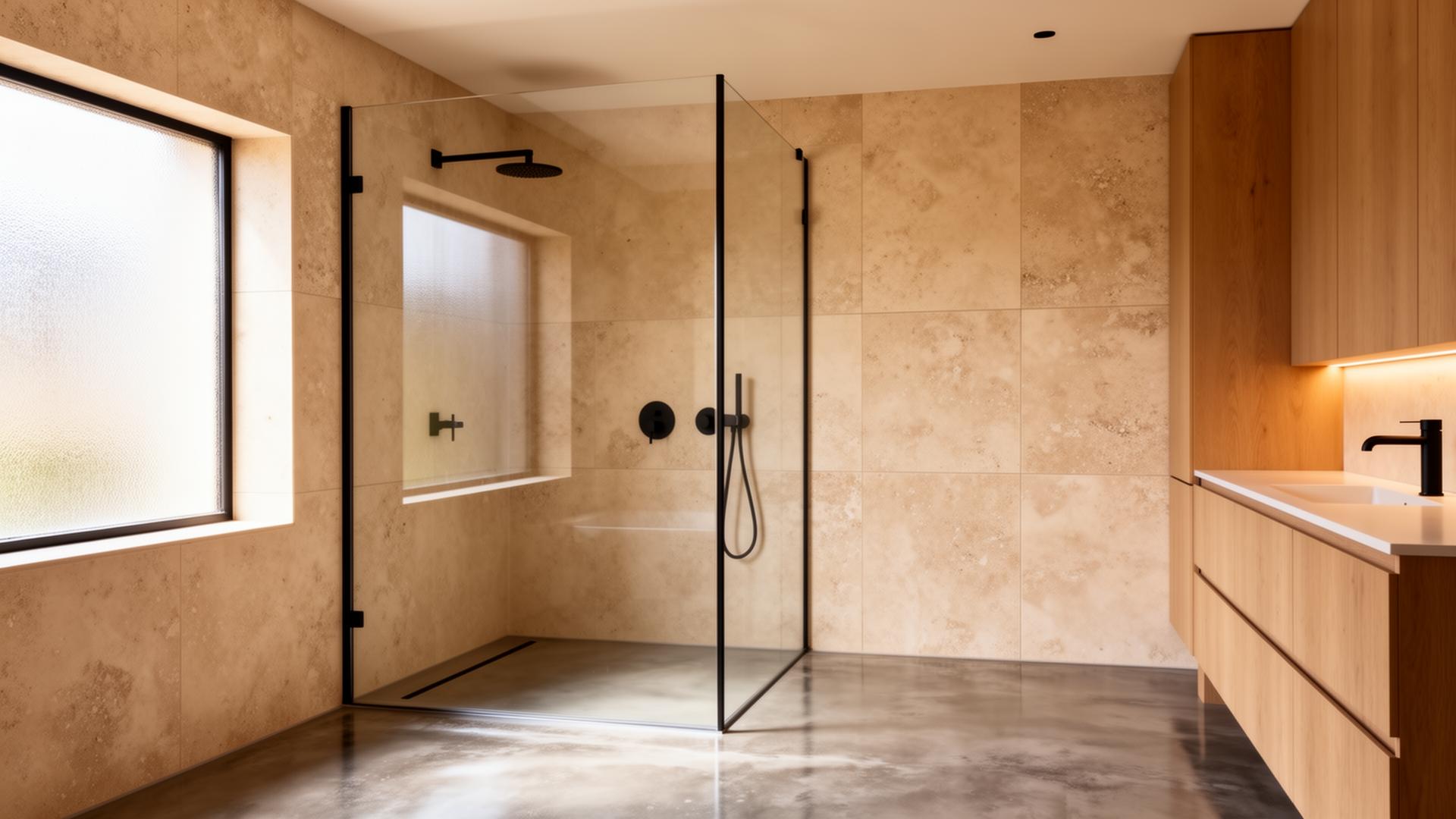 Luxe inloopdouche met wandpanelen